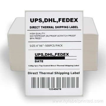 A6 direct thermal label Fanfold shipping label roll